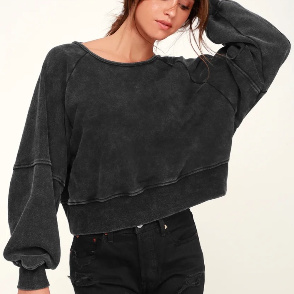 Lulus cropped oversized sweatshirt